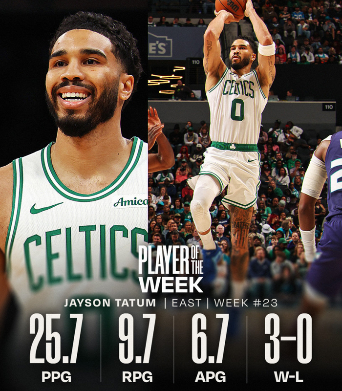 爱奇艺体育平台-塔图姆复出第三周即获周最佳！连获赞美：七成功力的他也是联盟前十|凯尔特人|黄蜂|波士顿凯尔特人队|俄克拉荷马雷霆队|亚特兰大老鹰队_新浪体育_新浪新闻